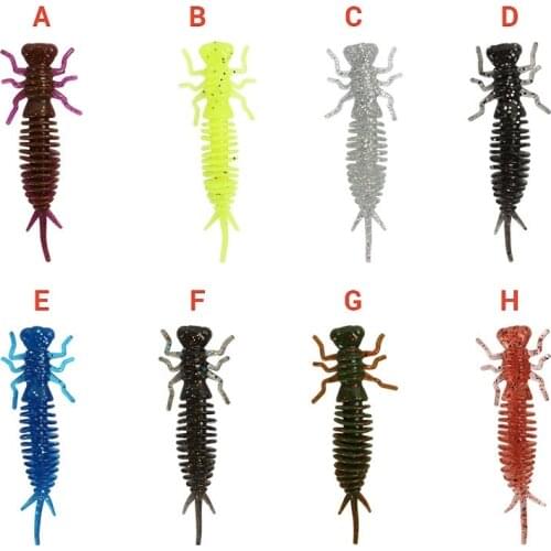 10pcs 55mm 75mm Worm soft bait Jigging Wobblers Fishing lures Artificial Silicone Bait Long tail Swimbaits Fishing Tackle
