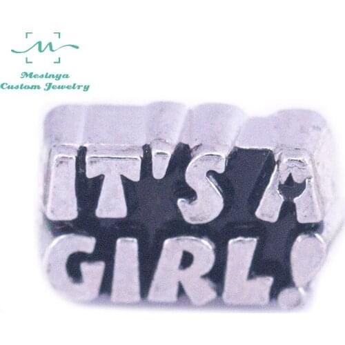 10pcs Mesinya New Its A Girl Custom Floating Charms For Glass Locket