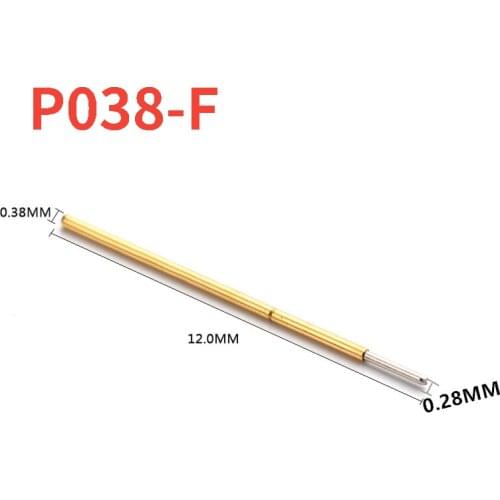 100PCS/Pack Spring Test Probe P038-F Pointed Needle Tube Outer Diameter 0.38 Total Length 12mm PCB Probe