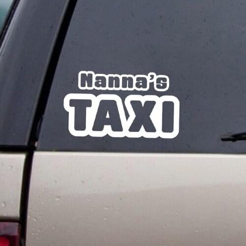 13*7.4CM NANNAS TAXI Fun Vinyl Letters Decal Car Sticker Black/Silver S8-1638