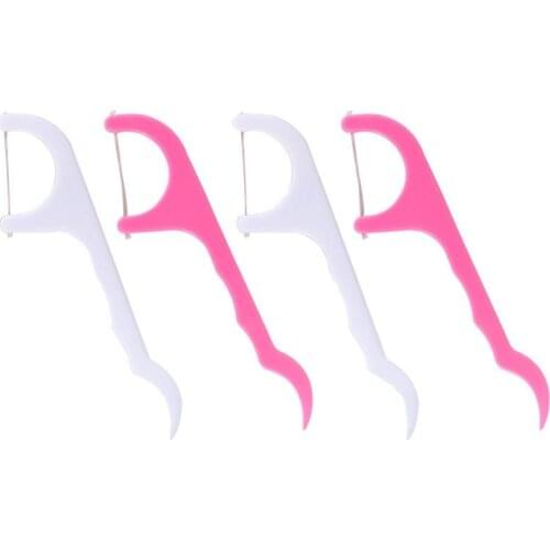 50pcs Personal Flossers Oral Floss Tooth Pick Toothpicks Teeth Care S8jN
