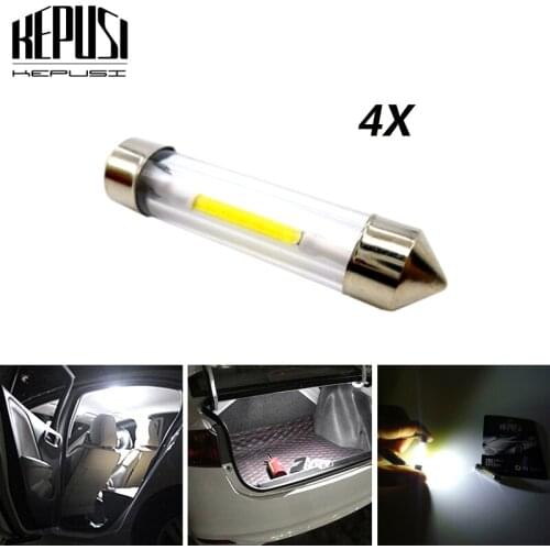 4Pcs C5W C10W Car Led Bulbs 41mm 39mm 36mm 31mm Festoon Car Interior Dome Reading Light License Plate Lamp 12V White