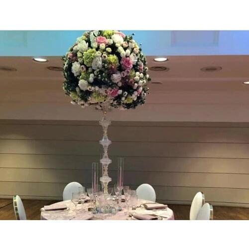 Free shipment new acrylic crystal wedding centerpiece/table centerpiece for wedding decoration road leads pillar of flower stand