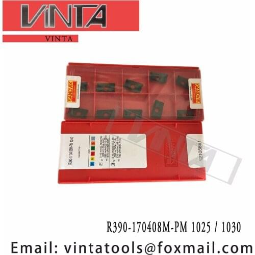 Free shipping high quality R390-170408M-PM 1025 / 1030 cnc carbide milling inserts