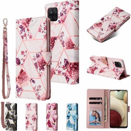 Leather Gilding Marble Wallet Case For Samsung A10 A12 A21S A31 A32 A40 A41 A42 A50 A51 A52 A72 Flip Magnetic Cards Phone Cover