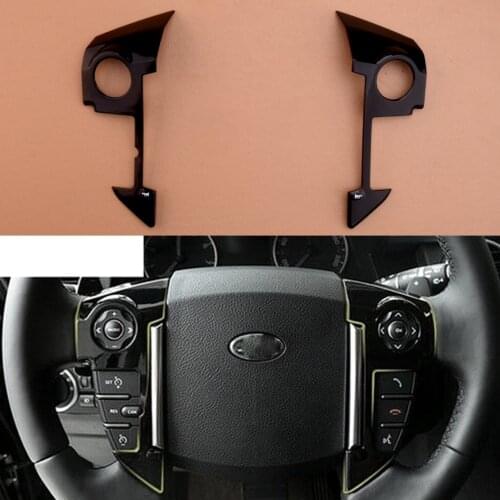2pcs Gloss Black Steering Wheel Cover Frame Trim Fit for Land Rover Discovery 4 LR4 2009 2010 2011 - 2016 2017 2018 2019 2020