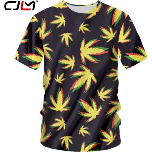 CJLM Short Sleeve T Shirt Men 2020 Summer High Quality Tshirt Top Tees 3D Print Colorful leaves Fashion Clothes Plus Size 7XL