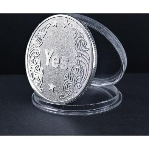 YES Or NO Decision Silver Commemorative Coin Lucky Magic Toy Coin Souvenir Gifts