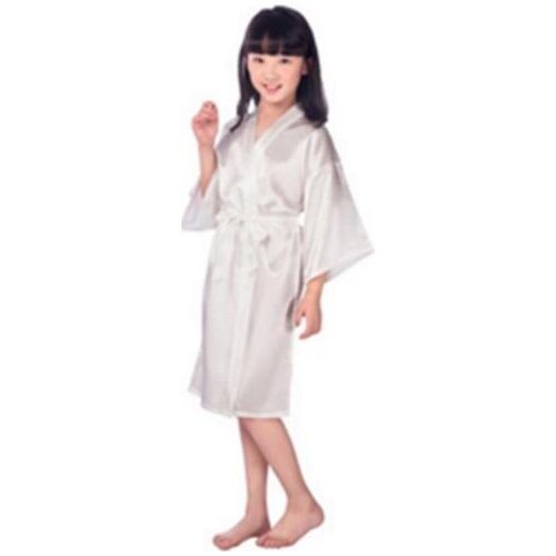 Baby Girls Kid Silk Satin Kimono Robes Bathrobe Sleepwear Wedding Flower Girl Night Dress