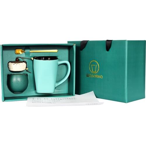 Ceramic Mug Coffe Cups High-end Luxury Gift Box Set Cups Office Coffee Milk Cup Ceramic Cup Drinking Utensils Creative Gifts