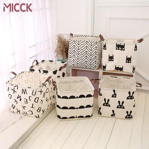 MICCK Foldable Laundry Basket Storage Clothes Basket Storage Barrels Kids Toys Holder Container Sundries Clothing Organizer Bags