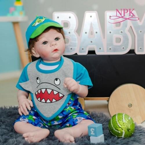 NPK 55CM Soft Body Bebe Doll reborn Harlow Lifelike Real Soft Touch Cuddly Boy doll Detailed Hand-Paiting doll