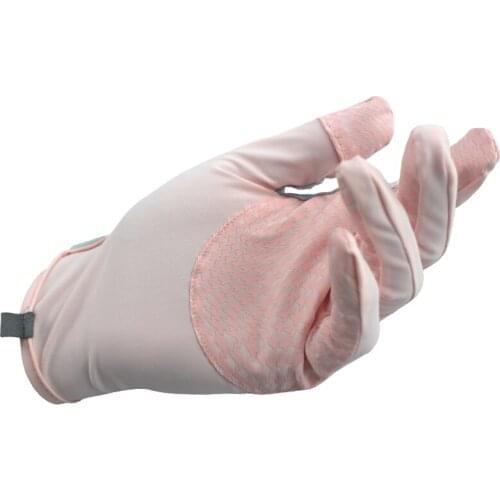 Summer Driving Sunscreen Gloves Female Riding Tram Anti-Ultraviolet Ultra-Thin Ice Silk Touch Screen Sports Quick-Drying