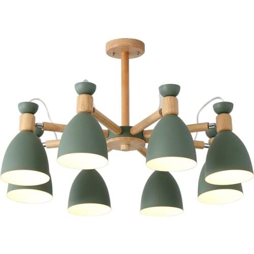 Nordic living room chandelier restaurant creative personality warm color macarons LED simple bedroom small apartment lamps