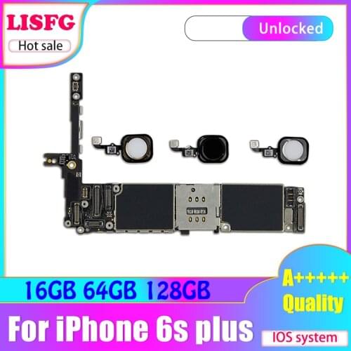 Original For iPhone 6S Plus Motherboard With Touch ID Finger Unlocked For iPhone 6S Plus motherboard Logic Board with Chips MB