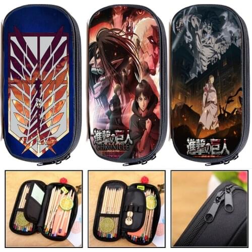 Multifunction Attack on Titan CHRONICLE Pencil Case Children Anime Pencil Box Students Cartoon Pen Bag Kids Pencil Holder Gift