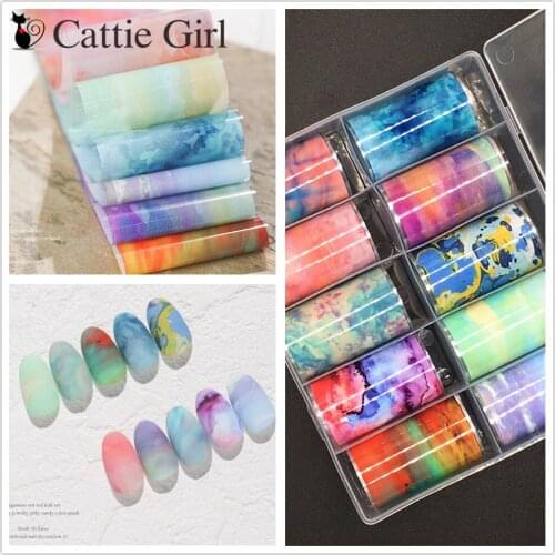 Marble Stone Nail Foils Starry sky Transfer Paper Stickers Sliders Adhesive Nails Wraps Adhesive Floral Nail Art Decorations