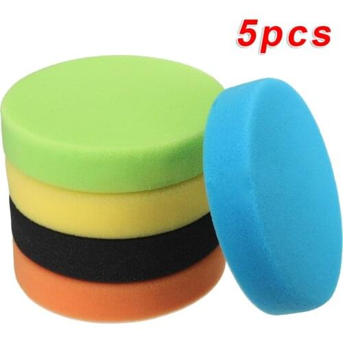 5 Pieces Buffing Pads Set 125mm/5 Inch Car Foam Drill Polishing Pad Sponge Wheel Set Kit Power Tool Car Polisher Accessories