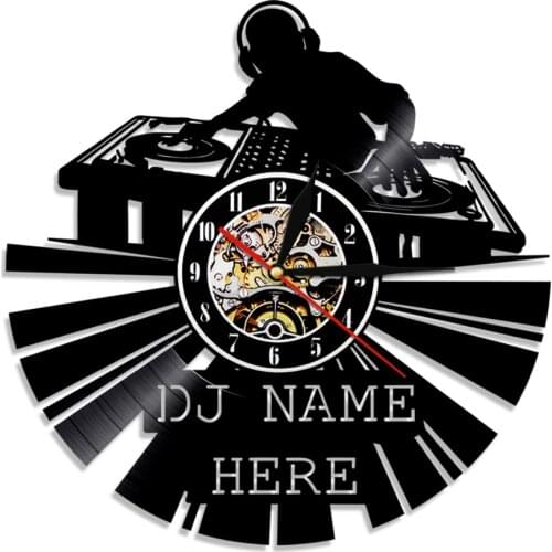 Headphones DJ Vinyl Record LED Wall Clock Morden Design 12" Disco Custom Name Geek Watch Rock N Roll Music Lover DJ Friend Gift
