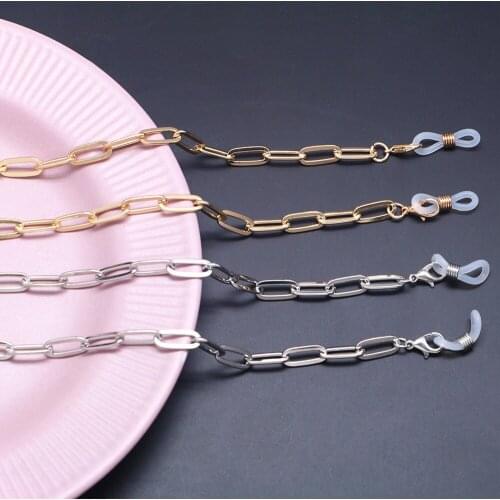2021 New Fashion Sunglasses Chain 75cm Metal Paperclip Rope Neck Strap Face Mask Lanyard Reading Eyeglasses For Women Men
