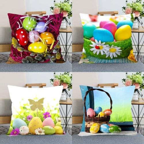 New Arrival Easter Decoration 2 Pillow Case High Quality Satin Fabric Pillowcase Decorative Pillow Cover Wedding Decorative 0331