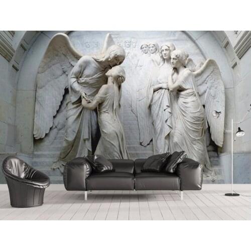 Custom 3D Stereoscopic Wallpaper people angel Wallpapers For Living Room Printing non-woven Vinyl Wallpaper
