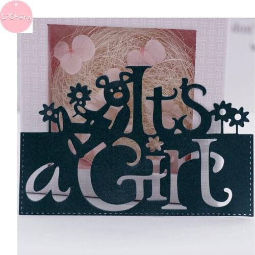 It 's a Girl Greeting Cards Making Metal Cutting Dies Scrapbooking Photo Album Craft Stencil Stamps and Slimline Card Dies2020