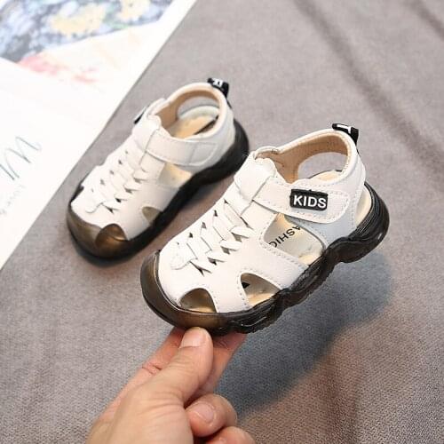 2021 Baby Shoes Summer New Children Sandals Toddler Beach Shoes Soft Bottom Non-slip Boys Leather Sports Sandals Leisure Shoes
