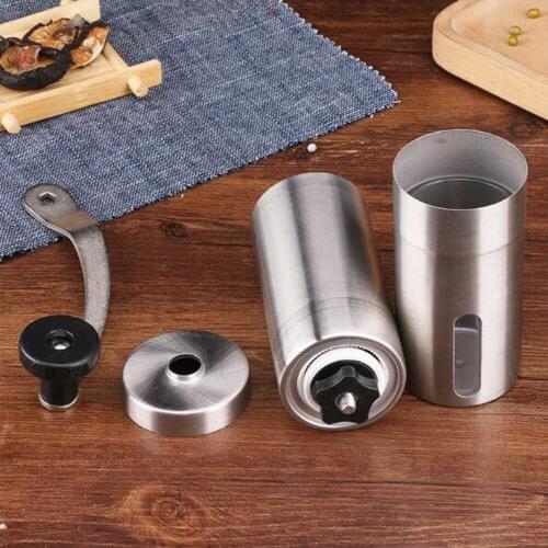 Silver Coffee Grinder Mini Stainless Steel Hand Manual Handmade Coffee Bean Grinders Mill Kitchen Grinding Coffee Making Tools