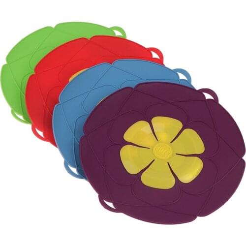 Silicone Lid Spill Stopper Cover For Pot Pan Kitchen Accessories Flower Cookware Home Kitchen Accessories Gadgets Cooking Tools