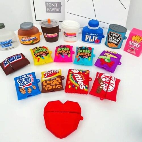 Silicone Cases For Apple Airpods 2 1 3D Delicious Food Cookies Drink Wireless Headset Cover Protect Cover for Airpods Pro