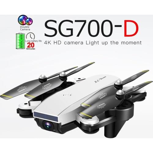2019 SG700-D Folding WiFi FPV RC Drone 4K 1080P HD Dual Camera Optical Flow Real Time Gesture Aerial Photo Video RC Quadcopter