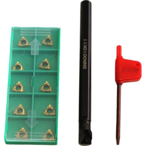 SNR0010K11 Metal Lathe Threading Boring Turning Bars Tool W/ 10Pcs 11IR A60