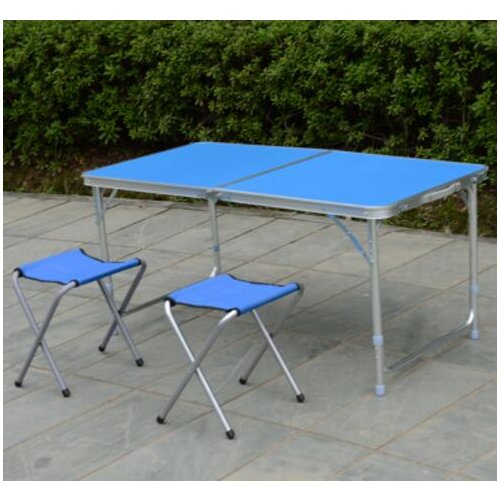 120*60*70cm Aluminum alloy Portable Folding Outdoor Table Camping table Outdoor Picnic desk with 2pcs chairs