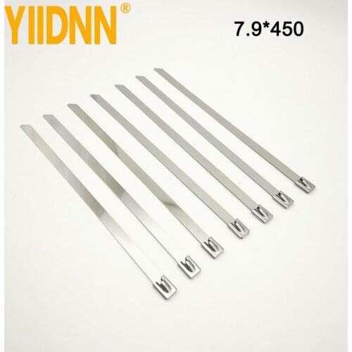 100pcs 5/16Inches(7.9mm)Wide 0.25mm Thick Stainless Steel Sprayed Cable Tie, 450mm Length