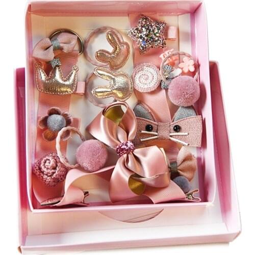 10/18PCS/Set New Girls Cute Cartoon Fabric Bow Hair Clips Barrettes Kids Hairpin Headband Hair Ornament Fashion Hair Accessories