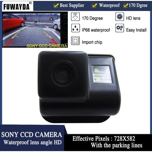 FUWAYDA FOR SONY CCD Car Rear View Mirror Image CAMERA for MAZDA 3/MAZDA 6/MAZDA CX-5 /MAZDA CX-7/ MAZDA CX-9 With Guide Line HD