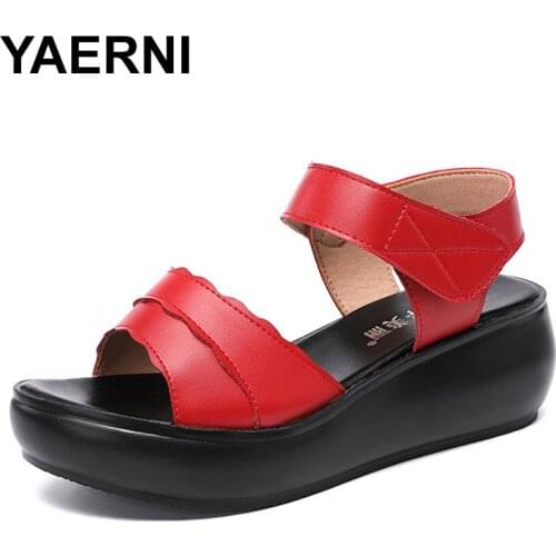 YAERNIWedge heel sandals women platform shoes summer 2020 new 6cm high heel ladies open toe sandals