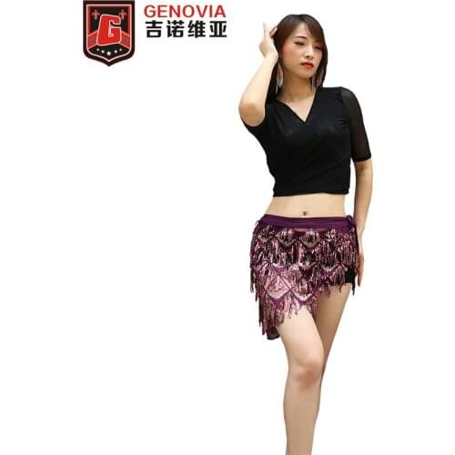 Women Belly Dance Little Mermaid Costume Sexy Blouse +Sequins Hip Scarf Belts Ladies Nightclub DJ Halloween Dancewear Set S-XL