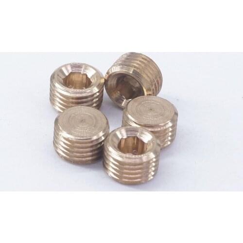 1/4" BSPP male Thread Brass Pipe Countersunk Plug Internal hex head socket Allen Head Pipe fittings