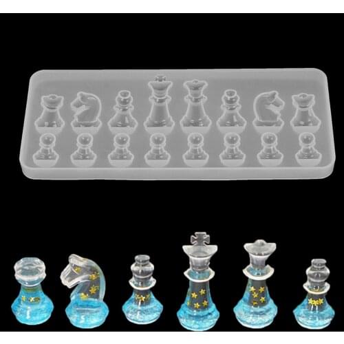 1PCS Crystal Chess Silicone Mold for DIY Ornament Resin Casting Craft Mould Tool
