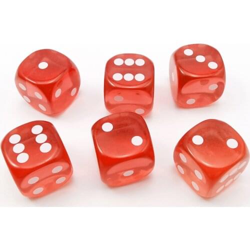 14.5MM Printing Precision Dice Translucent Colors 0.57inch, 6pcs Set