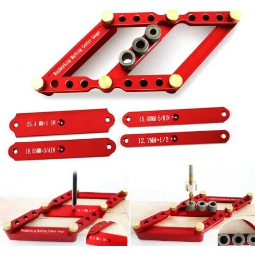 3-in-1 Dowel Jig Straight Hole Punch Locator Self-centering Scriber Round Dowel Drill Guide Locator Puncher DIY Woodworking Tool