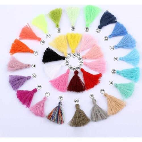 30pcs/lot Colorful Mini Tassel For Jewelry Making Necklace Earring Handmade Pendant DIY Accessories Cotton Tassel Wholesale