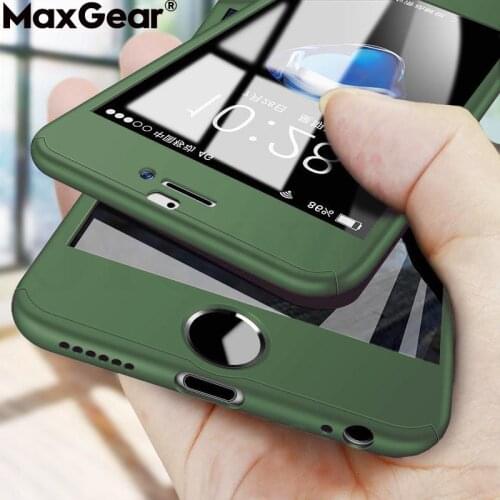360 Full Cover With Glass For iPhone 11 Pro Max XS X XR Hard PC Shockproof Protective Case For iPhone SE 2020 7 8 Plus 6 6S 5 5S