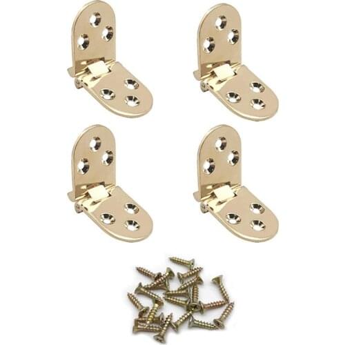 GTBL 4Pcs Pure Copper Half-Circle Folding Hinge Thickened Table Top Hinge 180 Degree Flap Hinge Including Screws