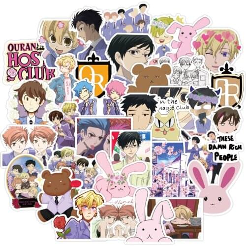 50PCS Ouran High School Host Club Sticker PVC Waterproof Host Club Grattiff Stickers DIY Laptop Suitcase Luggage Decal Stickers