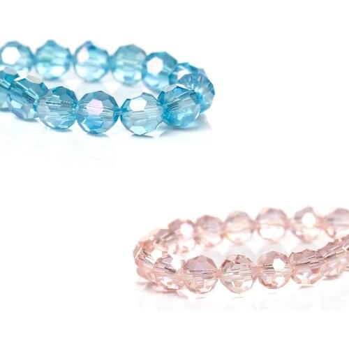 6mm Crystal Glass Round Loose Beads Clear AB Color Faceted For DIY Earring Bracelet Jewelry Making, 1 Strand (Approx 100 PCs)