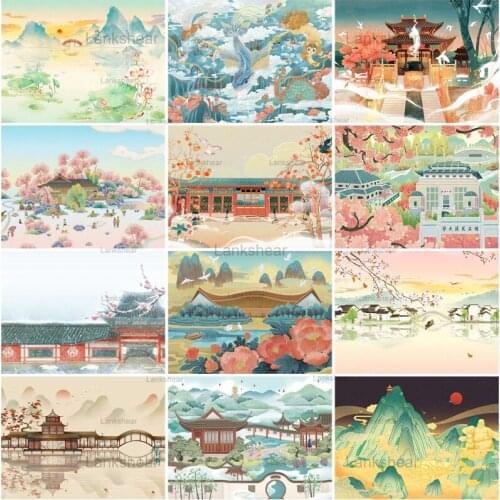 5D Diy Diamond Painting Chinese Style Courtyard Building Art Pictures Landscape Cross Stitch Embroidery Mosaic Home Decor Gift