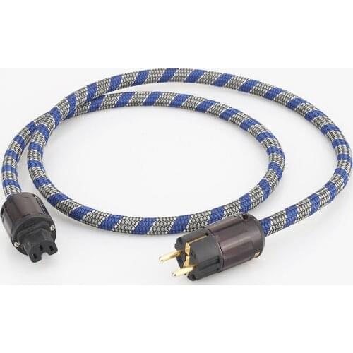Audiocrast P103+DW34 HI-End Silver Plated EU schuko Mains AC Power Cable Cord Audiophile HIFI